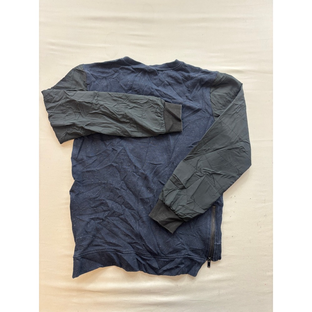 Mossimo Supply Co Mens Small Navy Flecked Sweatshirt Mixed Media Side Zips - Picture 4 of 4